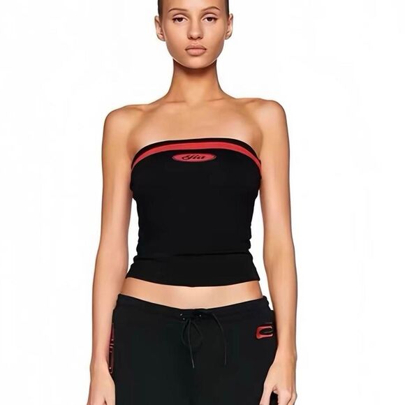 I.AM.GIA Tops - I am gia Women's Black and Red Crop-top